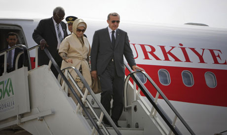 Turkish PM Recep Tayyip Erdogan and his wife Emine Erdogan