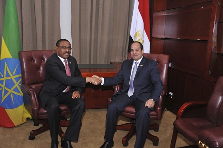 Egypt President Abdel Fattah al-Sisi talks to Ethiopian Prime Minister 