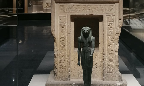 A Horus              statue at Kafr Al-Sheikh Museum