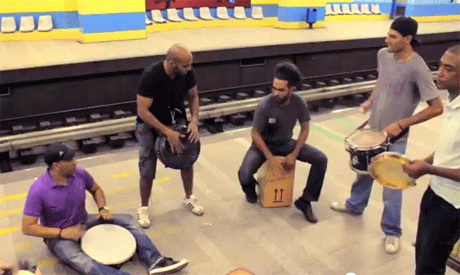Percussion Show at the metro station