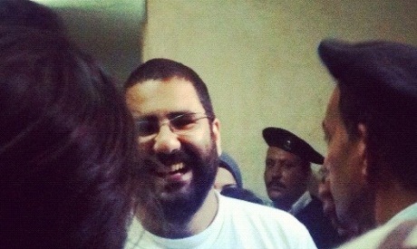 Alaa Abdel Fatah at the high state court on Monday