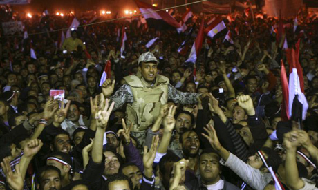 Protestors in Tahrir on February 11