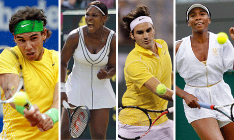 Federer, Serena Williams, Nadal and Venus Williams