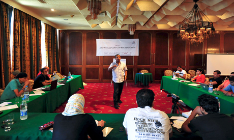 Young Libyan journalists attending Cairo-hosted workshop – Photo by Mohamed El Hebeishy