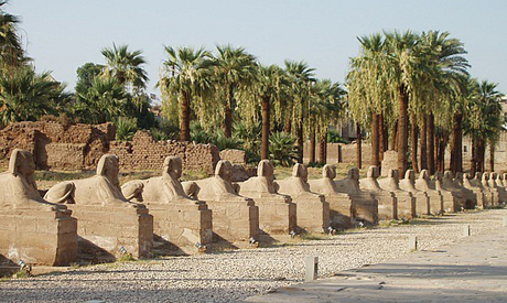 The avenue of sphinxes