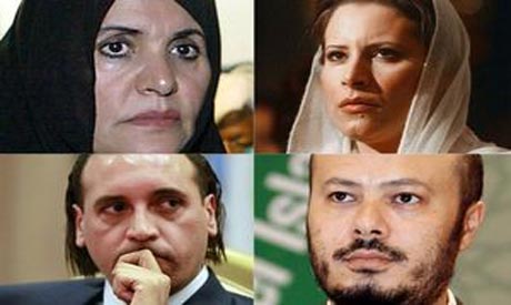 Clockwise from left: Safia Gaddafi, the dictator