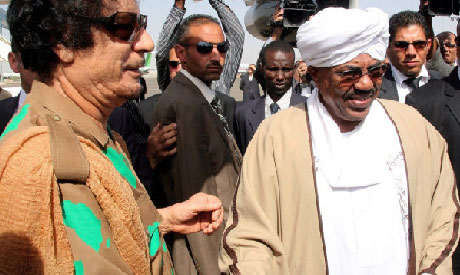 Omar al-Bashir and Muammar Qaddafi