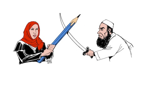 Cartoon by Carlos Latuff in defence of El-Adl
