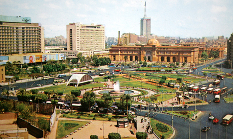 Tahrir square and the Egyptian Museum, Cairo, c1975. Egyptian postcard, photo and copyright reserved