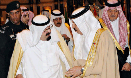 Saudi King Abdullah and Bahraini counterpart Hamad