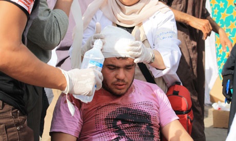 injured protestor