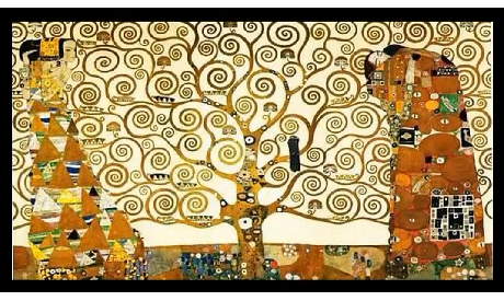 Klimt, The Tree of Life, photo from a documentary about Klimt (YouTube)