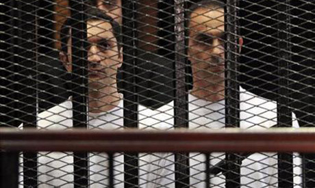 Gamal Mubarak and Alaa Mubarak during trials