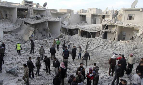 damaged site in Tareek Al-Bab area of Aleppo