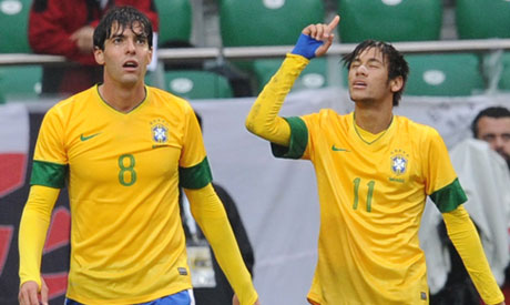  Kaka, Neymar on target in Brazil