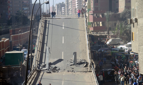 Section of bridge collapses in Cairo 