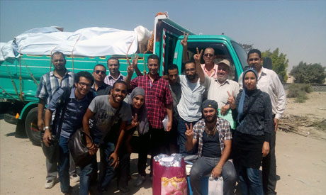 Aid convoy at Al-Qantara town