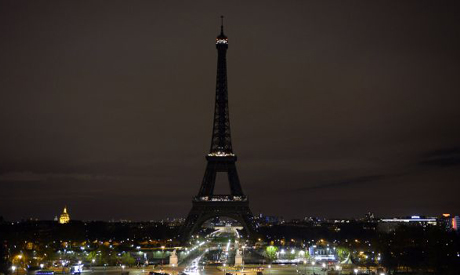 Eiffel Tower with its lights turned off