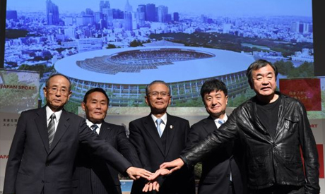 press conference announcing new design of the national stadium in Tokyo