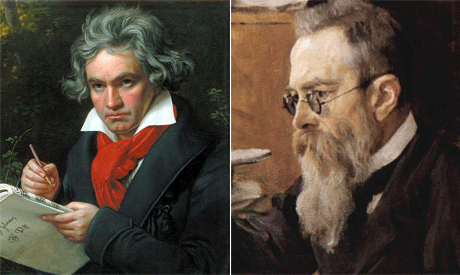 Beethoven (L) and Nikolai Rimsky-Korsakov (R)