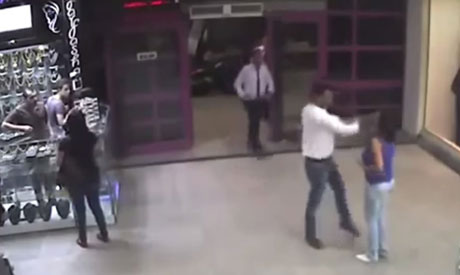 Screen capture of the sexual harassment and physical abuse incident at a mall in Cairo.