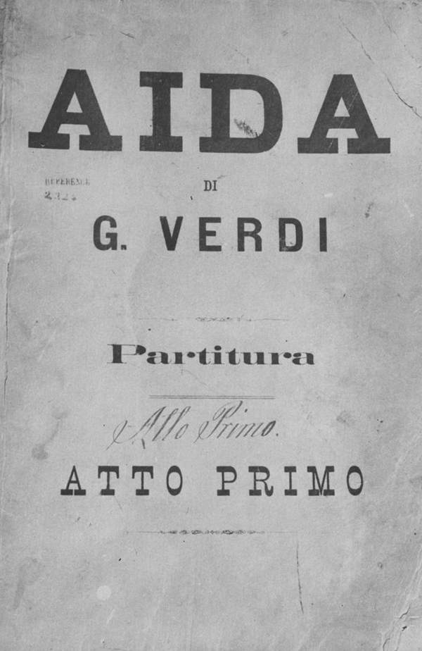 The original score of Opera Aida by Verdi