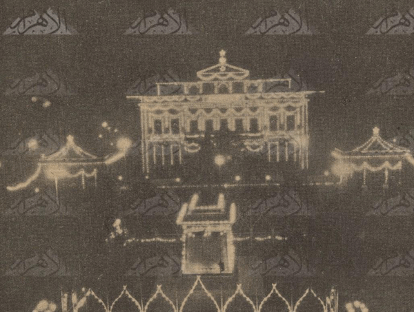 The Opera House in Azbakiya lit at night 