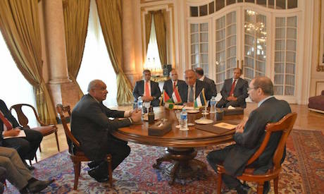 Foreign ministers of Egypt, Jordan, an Palestine 