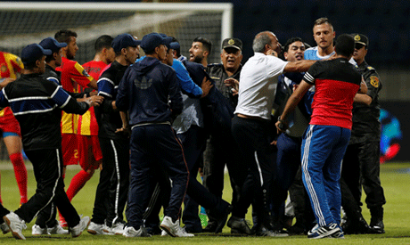 Clashes after the game as security steps in (Reuters)