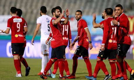 Ahly players celebrate (Reuters)