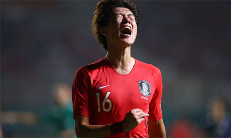File Photo: Hwang Ui Jo of South Korea reacts. (Photo: Reuters)