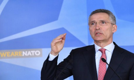 NATO Secretary General Jens Stoltenberg addresses the press at the NATO headquarters in Brussels on 