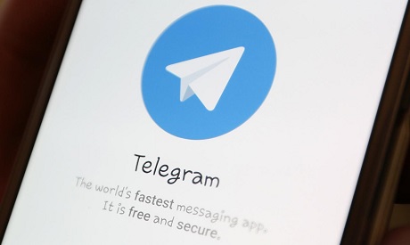 The Telegram logo is seen on a screen of a smartphone in this picture illustration taken April 13, 2