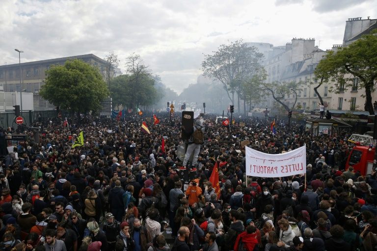 French anti-capitalist protesters