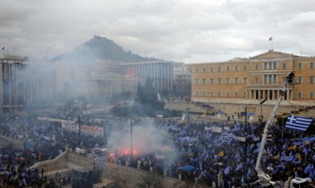 Protesters in Athens