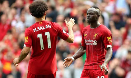 The Senegalese forward Sadio mane and The Egyptian winger Mohamed Salah (Reuters)