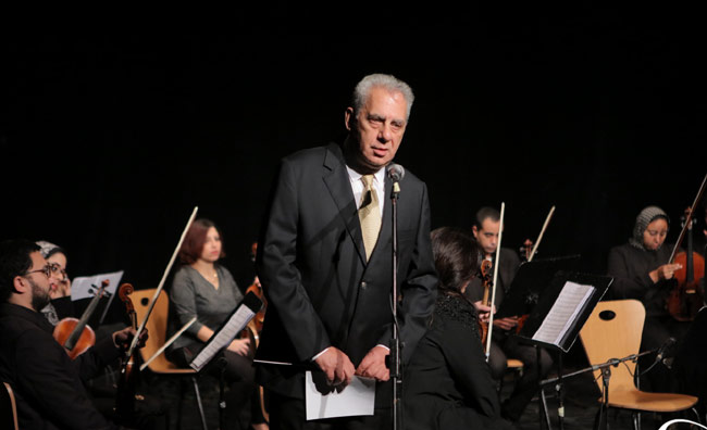 Maestro Rageh Dawoud presents the musical concert (Photo courtesy of  BA Public Relations Office)