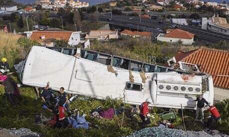 Bus crashed in Canico