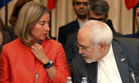 Federica Mogherini and Mohammad Javad Zarif
