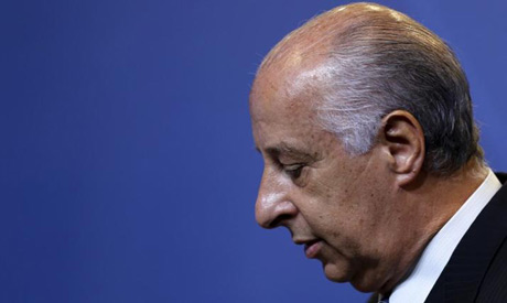 President of Brazilian Soccer Confederation (CBF) Marco Polo Del Nero at a news conference (Reuters)