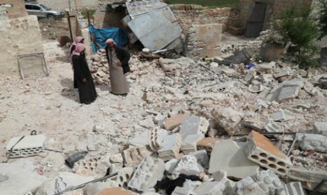 Rubble of a buildingvillage of Rabaa Jour, Idlib