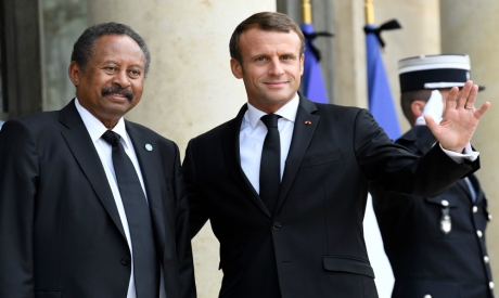 Emmanuel Macron and Abdalla Hamdok