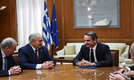 Libya and Greece leaders 