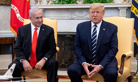 US President Donald Trump meets with Israeli Prime Minister Benjamin Netanyahu. (AFP)