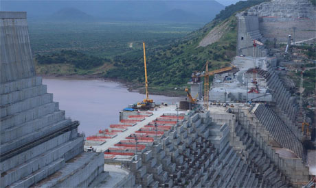 A general view of the the Grand Ethiopian Renaissance Dam (GERD), near Guba in Ethiopia (AFP)	