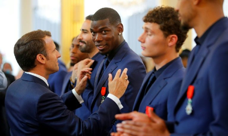 Emmanuel Macron and Paul Pogba