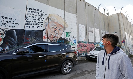 Trump at Israeli wall 
