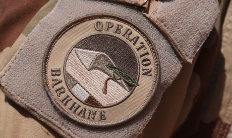 (FILES) This file photograph taken on January 1, 2015, shows the logo of the Barkhane Operation. AFP