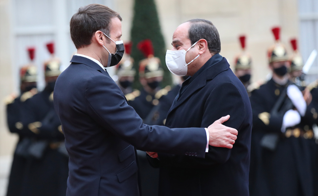 President Abdel-Fattah El-Sisi and president Macron