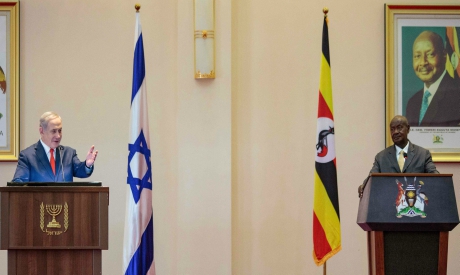 Yoweri Museveni and Benjamin Netanyahu